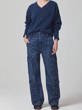 Citizens of Humanity Women's Delena Cargo Denim Jeans color Alma size 23
